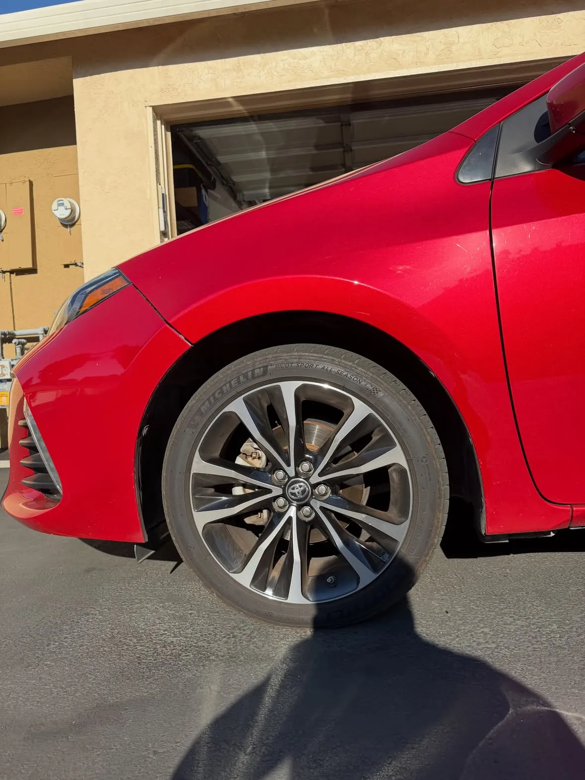 Detailed wheel on a Toyota Corolla